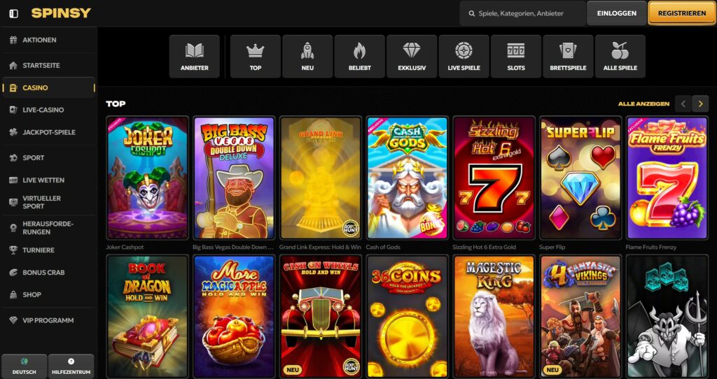 spinsy casino spielautomaten