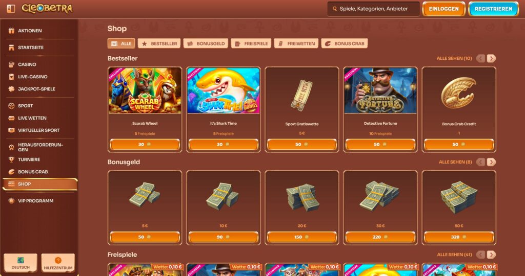 cleobetra casino shop