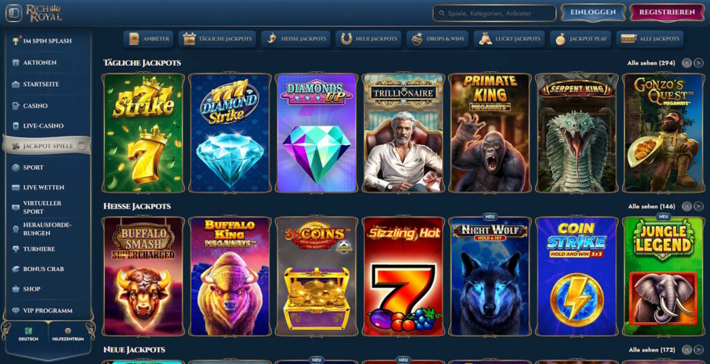 richroyal casino jackpots
