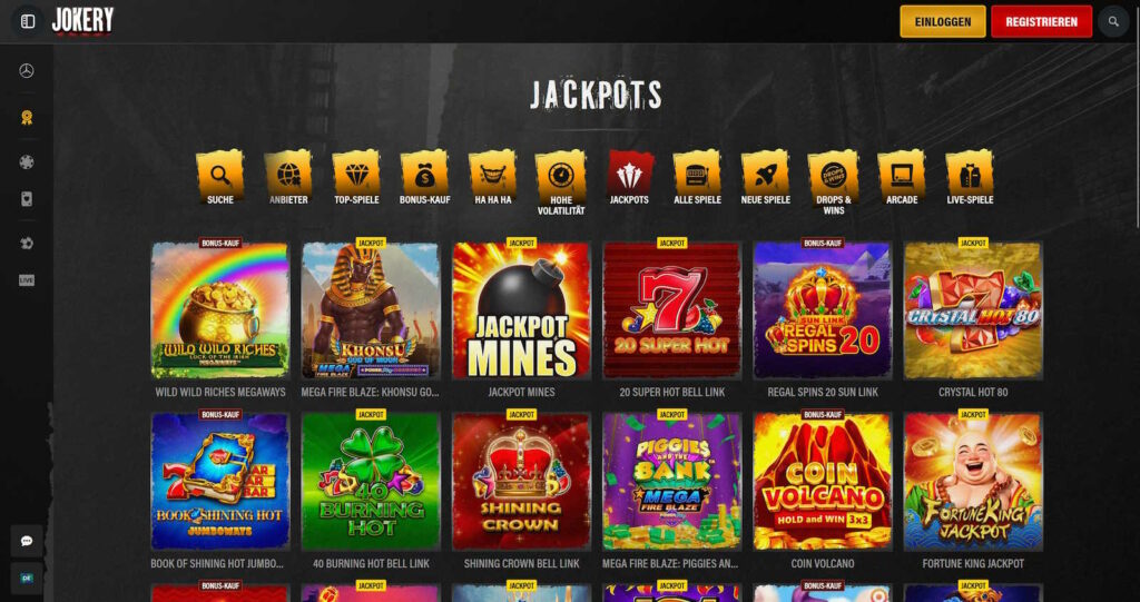 jokery casino jackpots