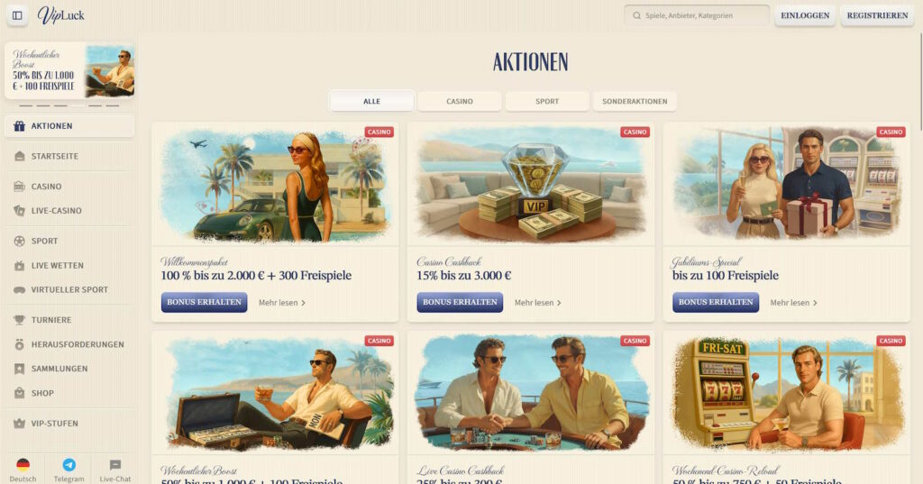VipLuck Bonusaktionen
