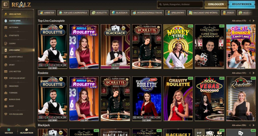 realz live casino