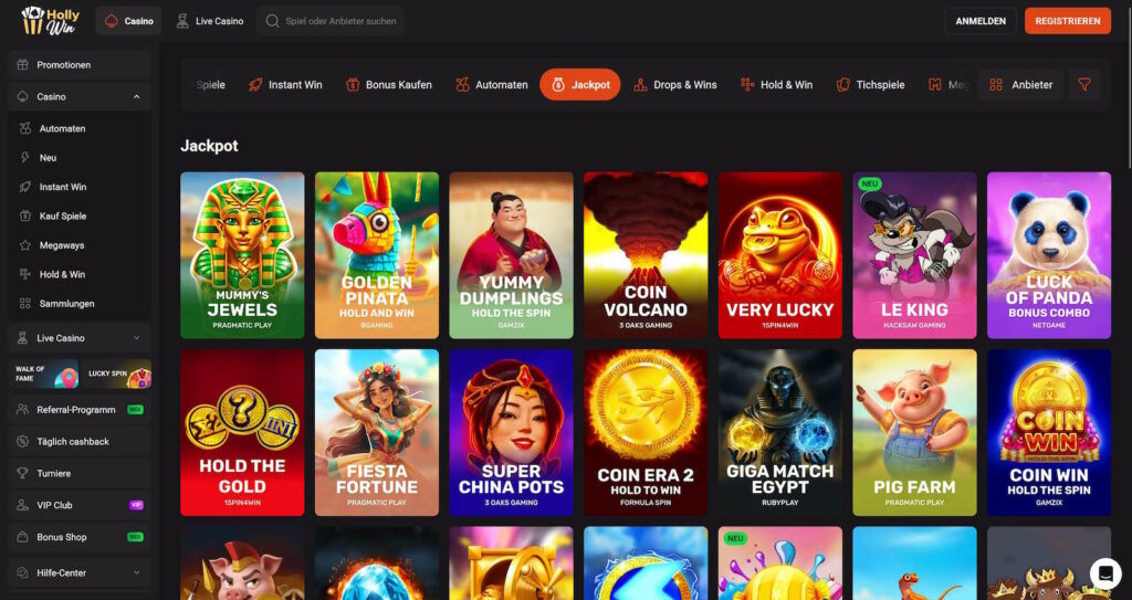 hollywin jackpots