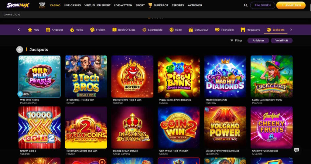 spinimax jackpots