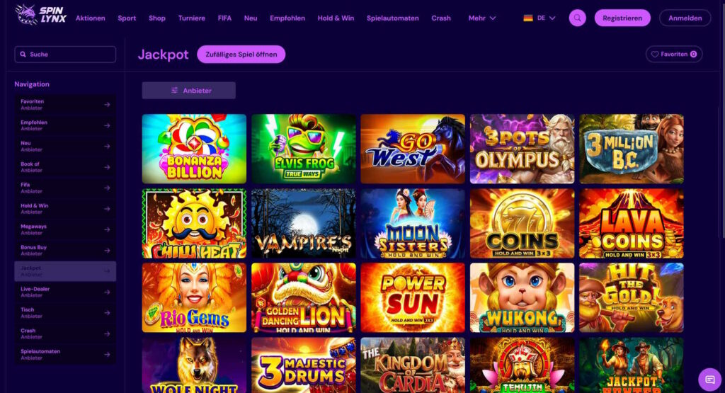 spinlynx jackpots