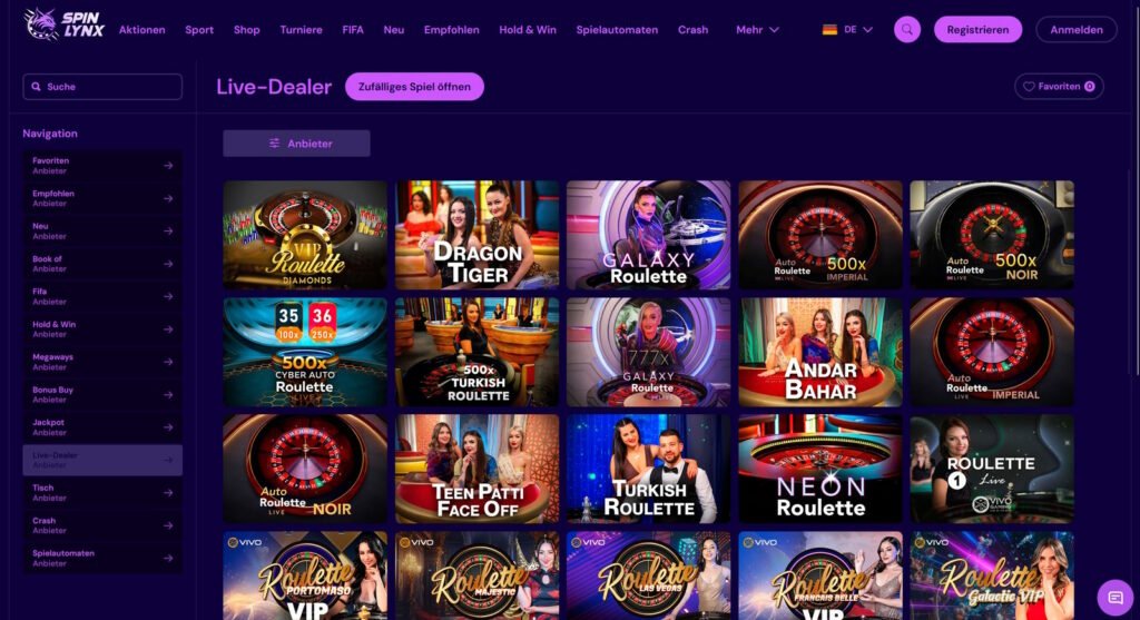 spinlynx live casino